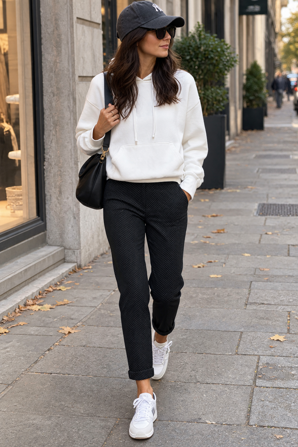 Pantalone Slim fit  a micro pois