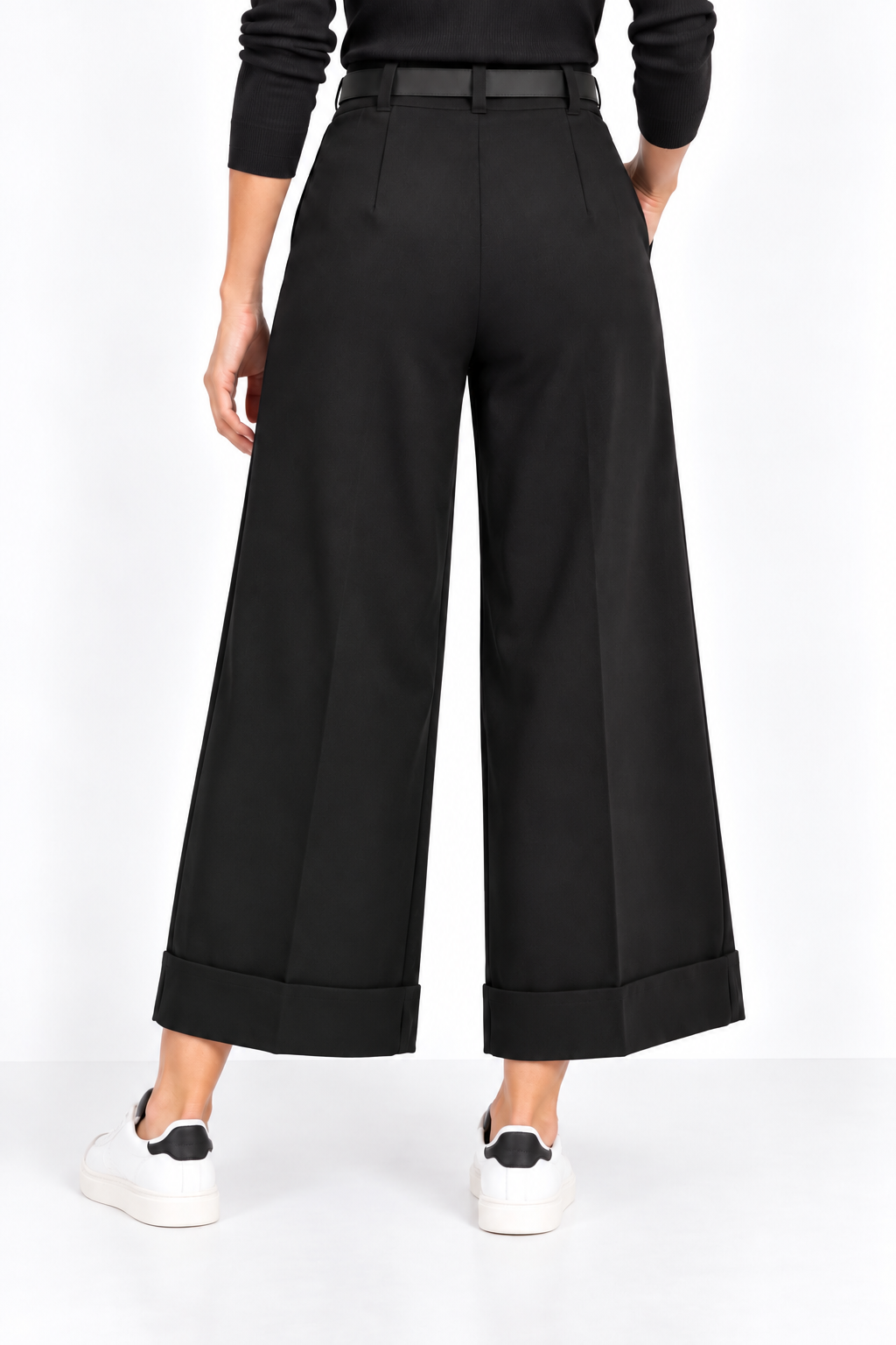 Pantalone con risvolto punto milano
