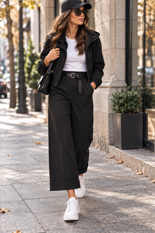 Pantalone con risvolto punto milano