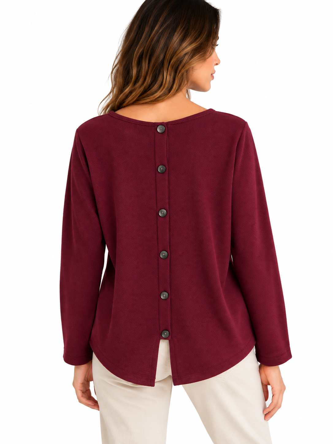 Maglia in viscosa con bottoni posteriori