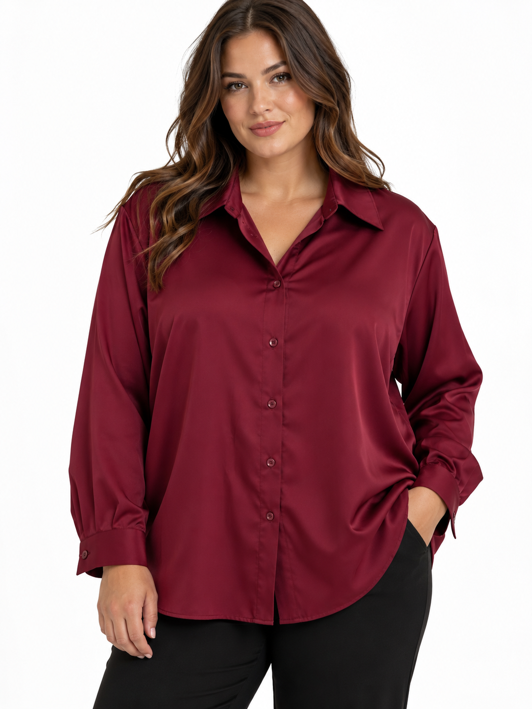 Camicia over in raso