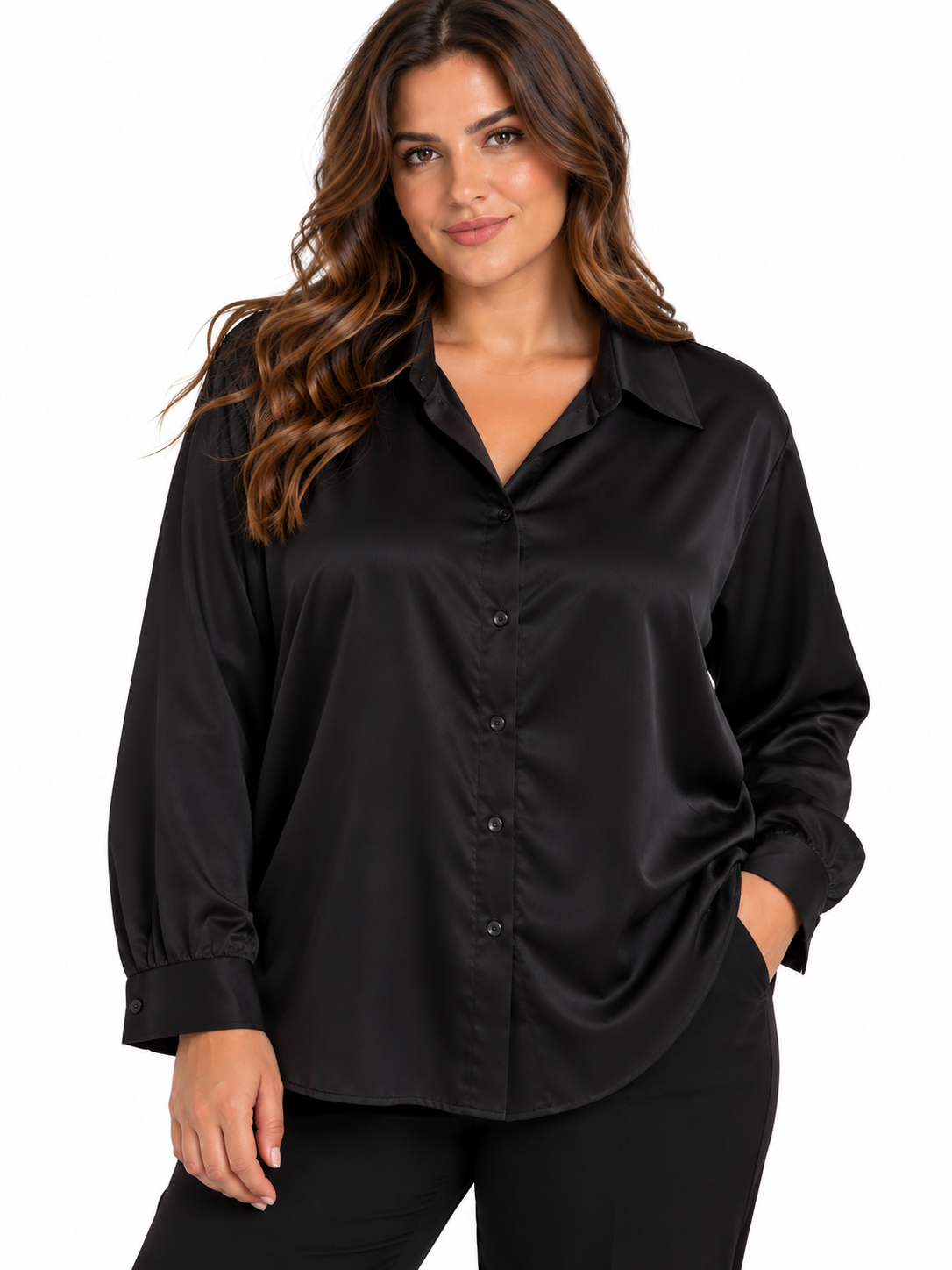 Camicia over in raso