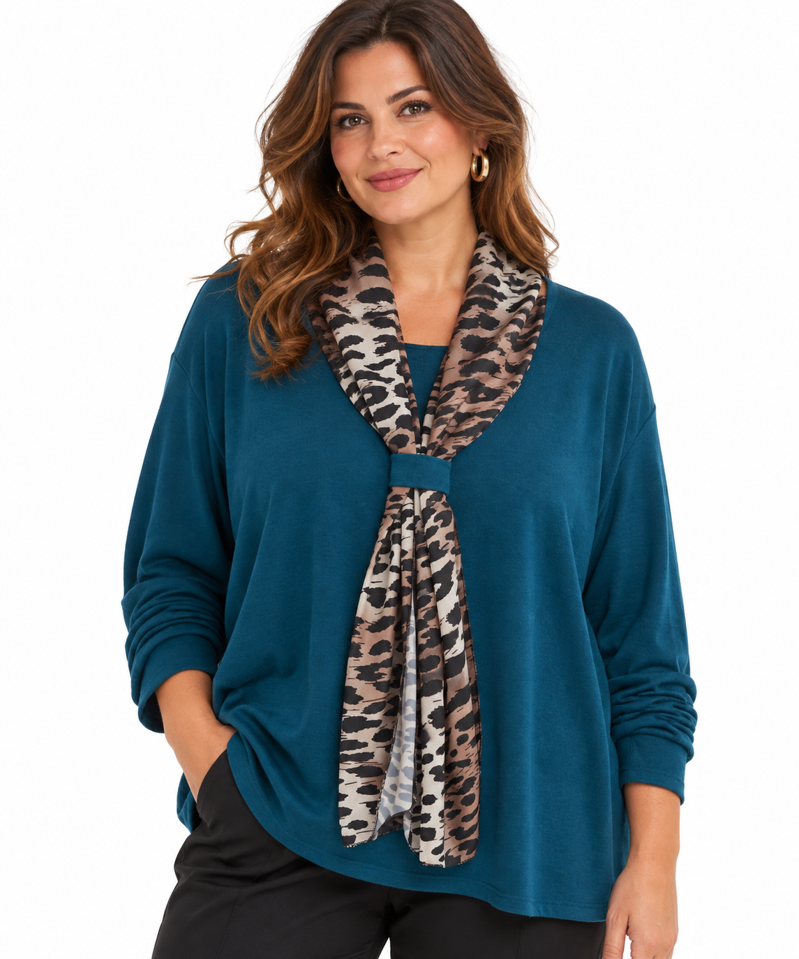 Maglia over con foulard