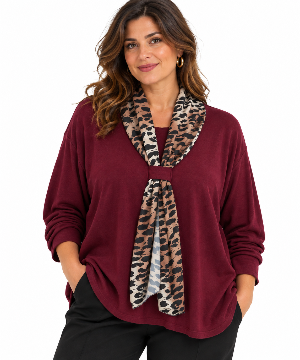 Maglia over con foulard