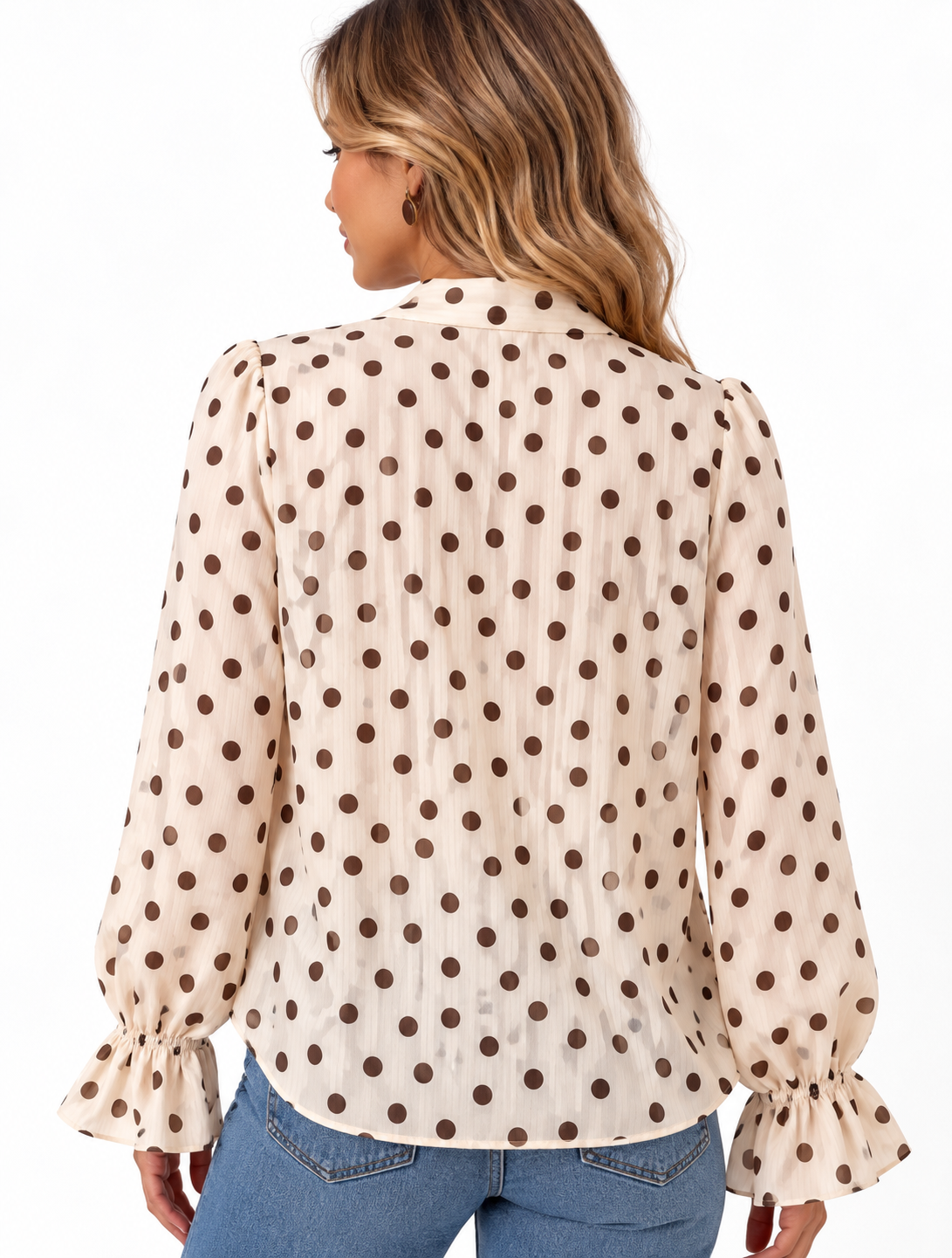 Blusa con nodo a pois