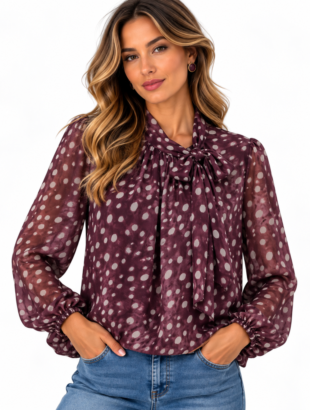 Blusa con nodo stampa Bambi