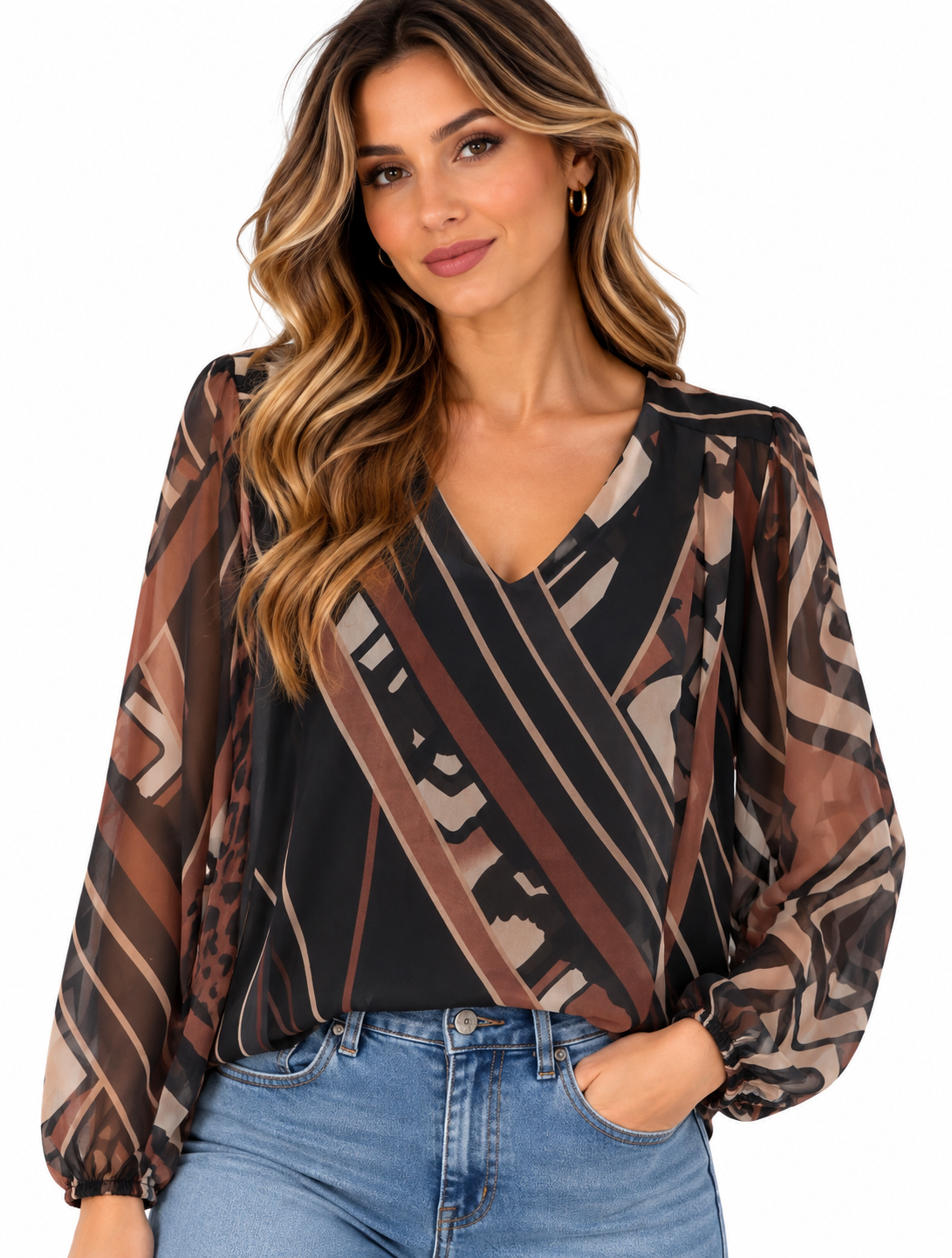 Blusa scollo a V