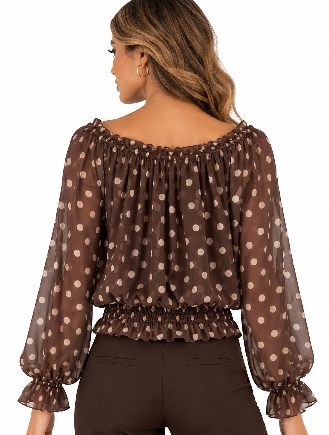 Blusa a pois con elastico