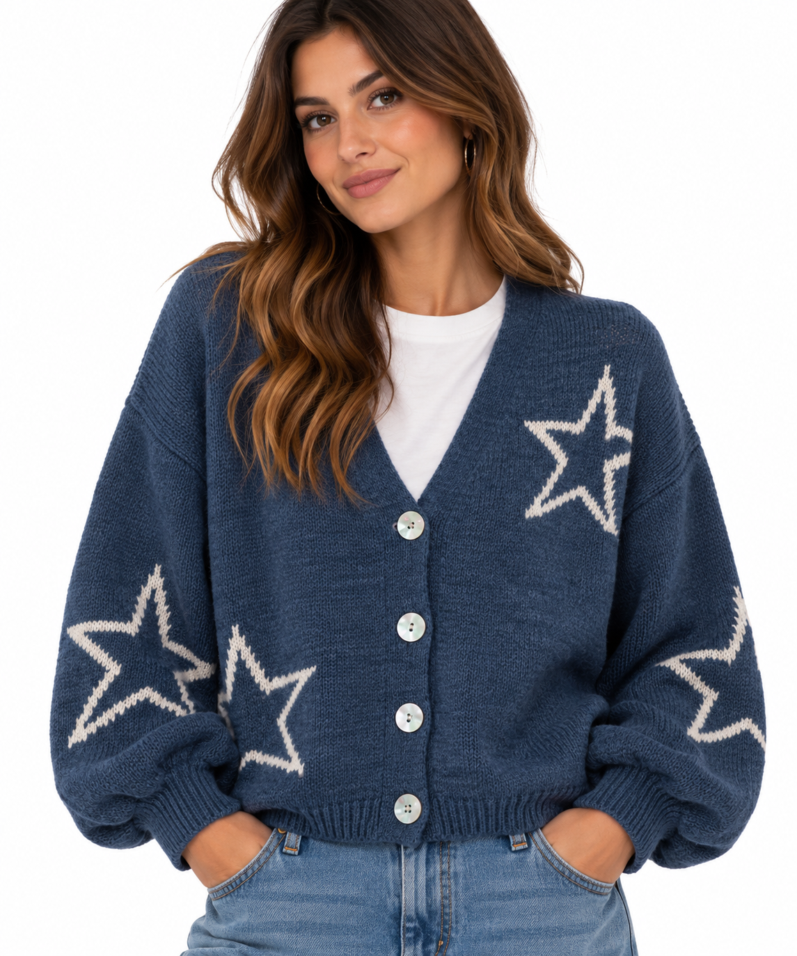 Cardigan con stelle