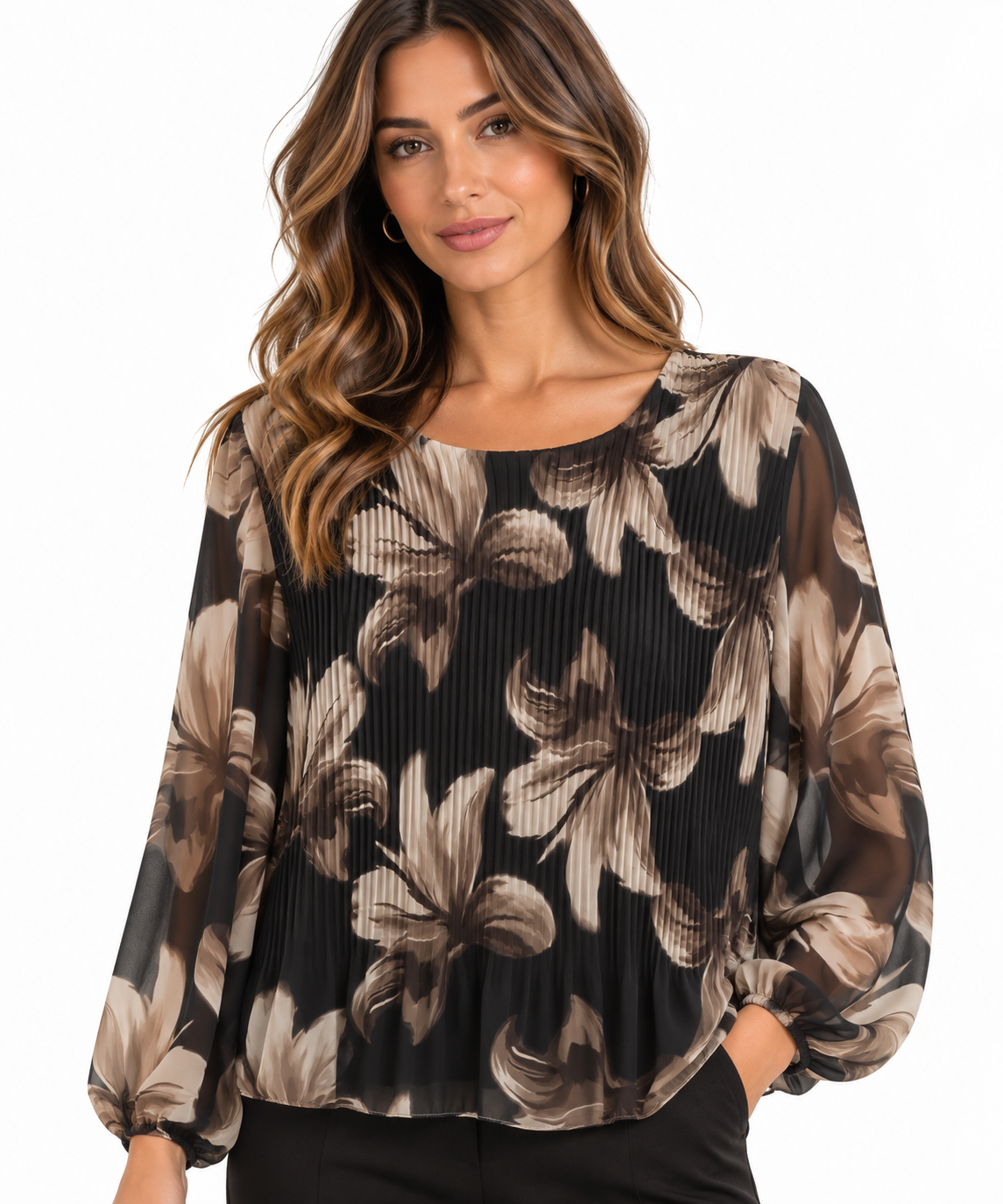 Blusa plissettata