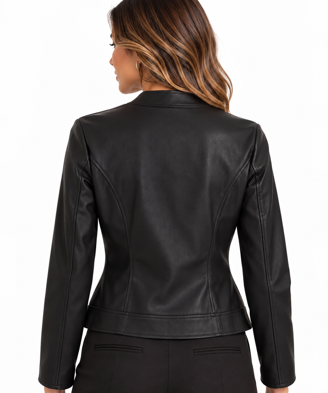 Giacca ecopelle slim fit