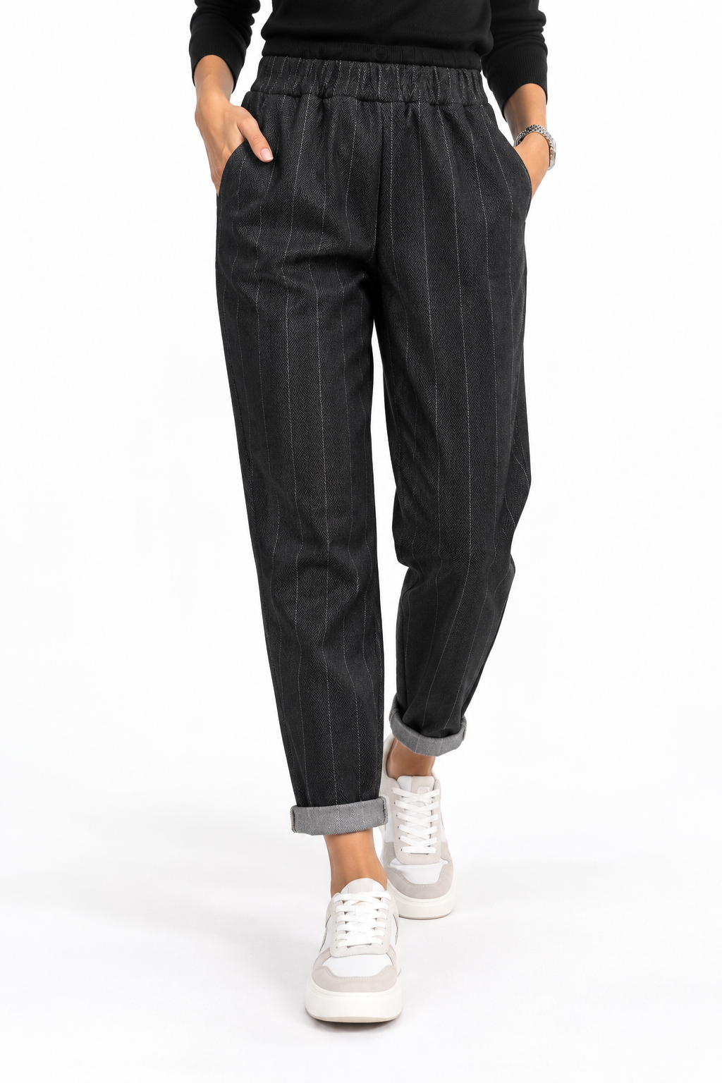 Pantalone a matita spigato