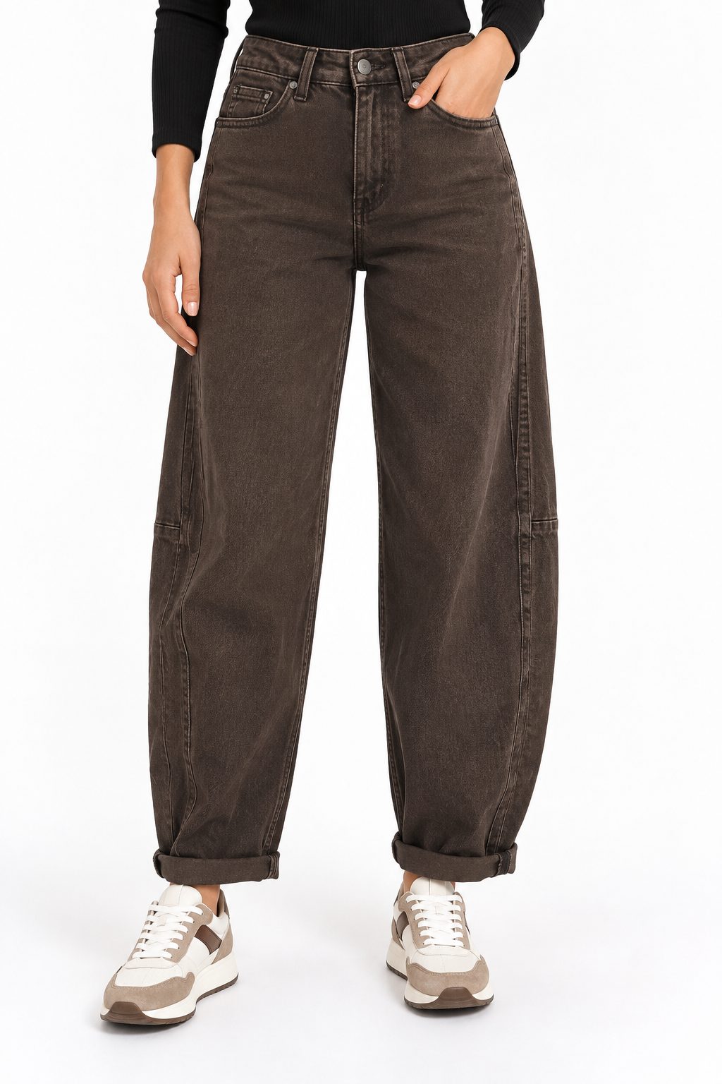Jeans Barrel fit marrone