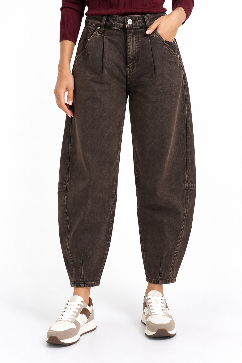 Jeans balloon fit marrone