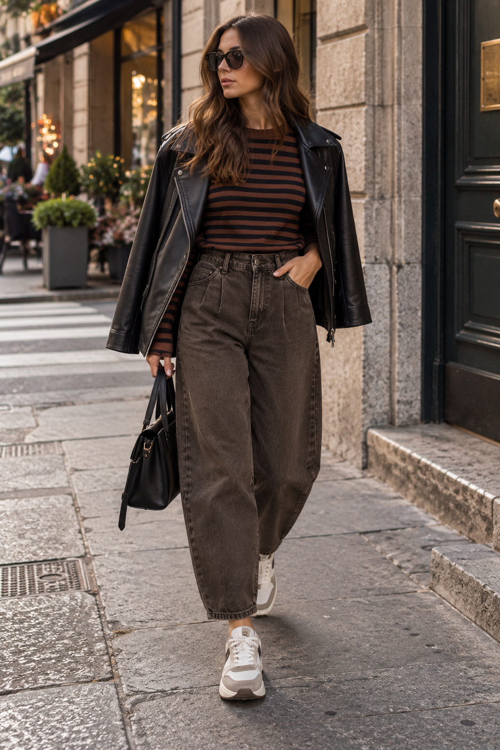 Jeans balloon fit marrone