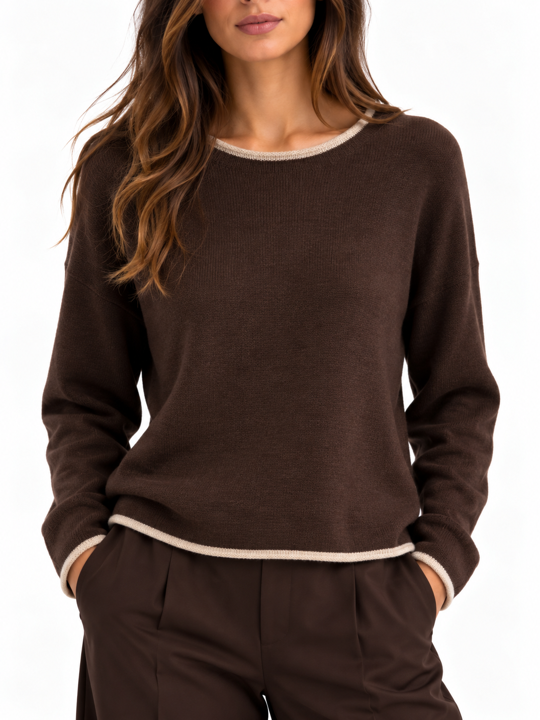 Maglia con bordo a contrasto