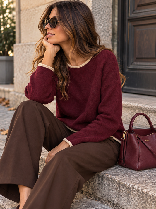 Maglia con bordo a contrasto