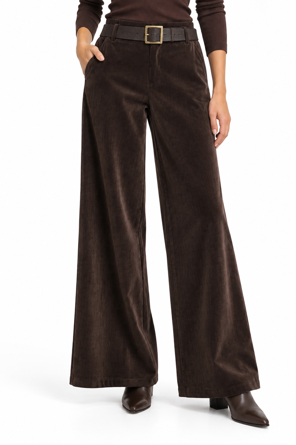 Pantalone palazzo effetto velluto