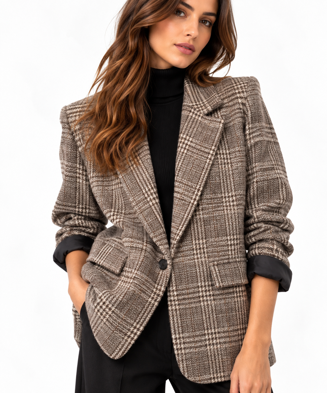 Blazer over tartan