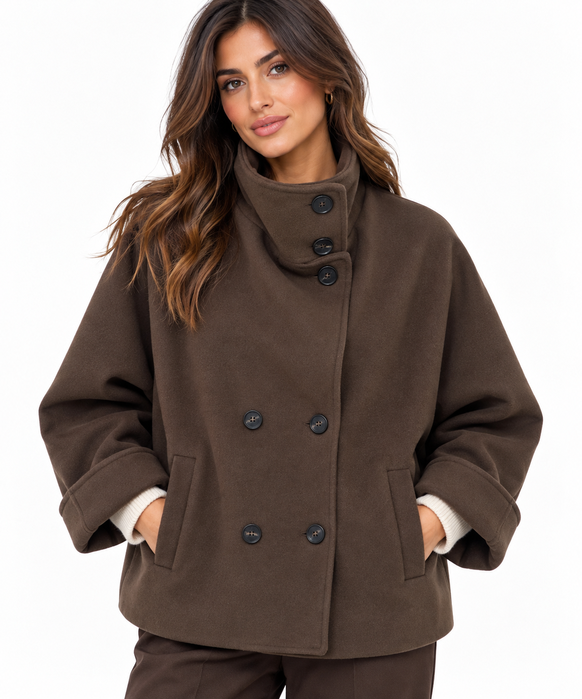 Cappotto corto doppiopetto