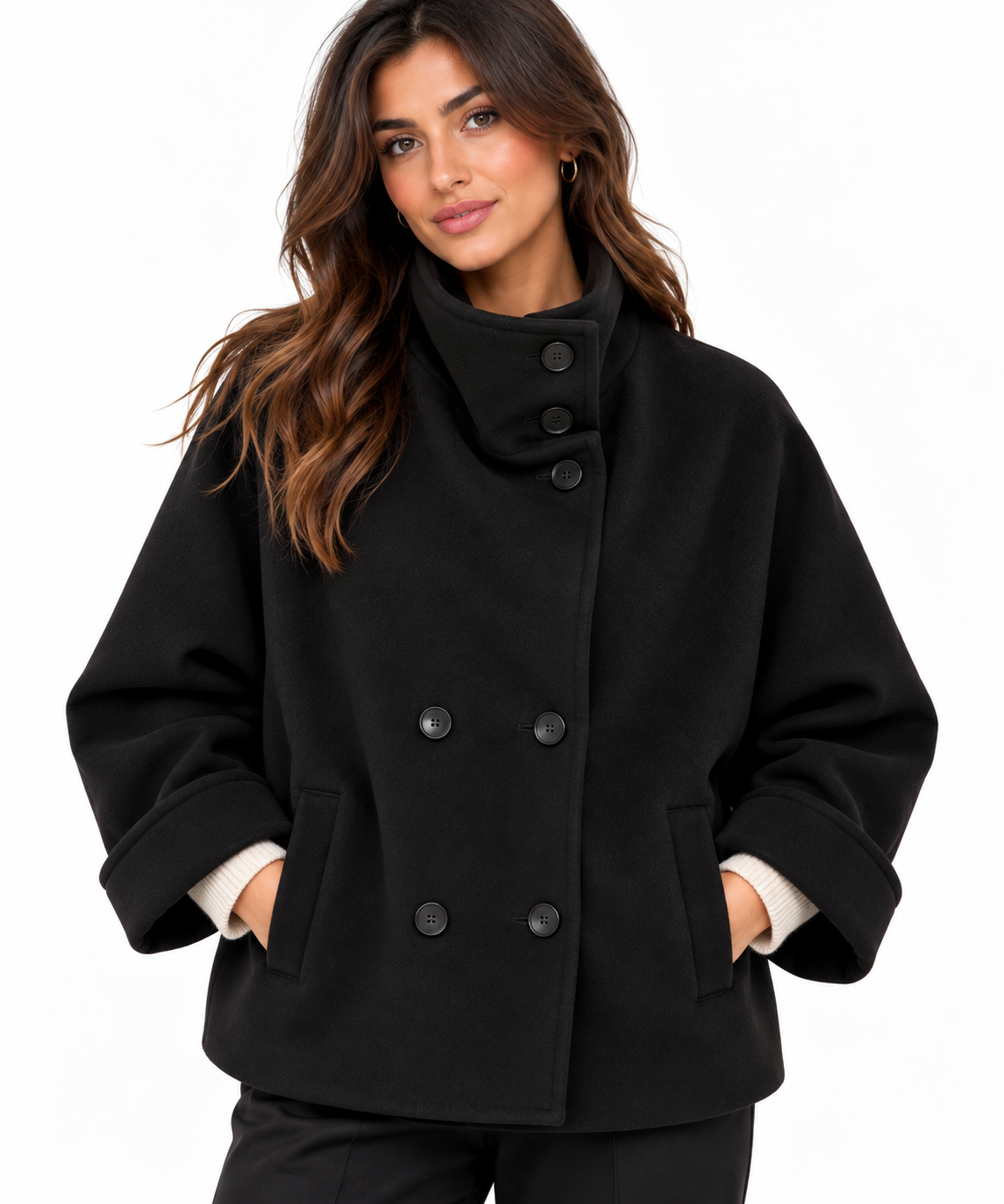 Cappotto corto doppiopetto