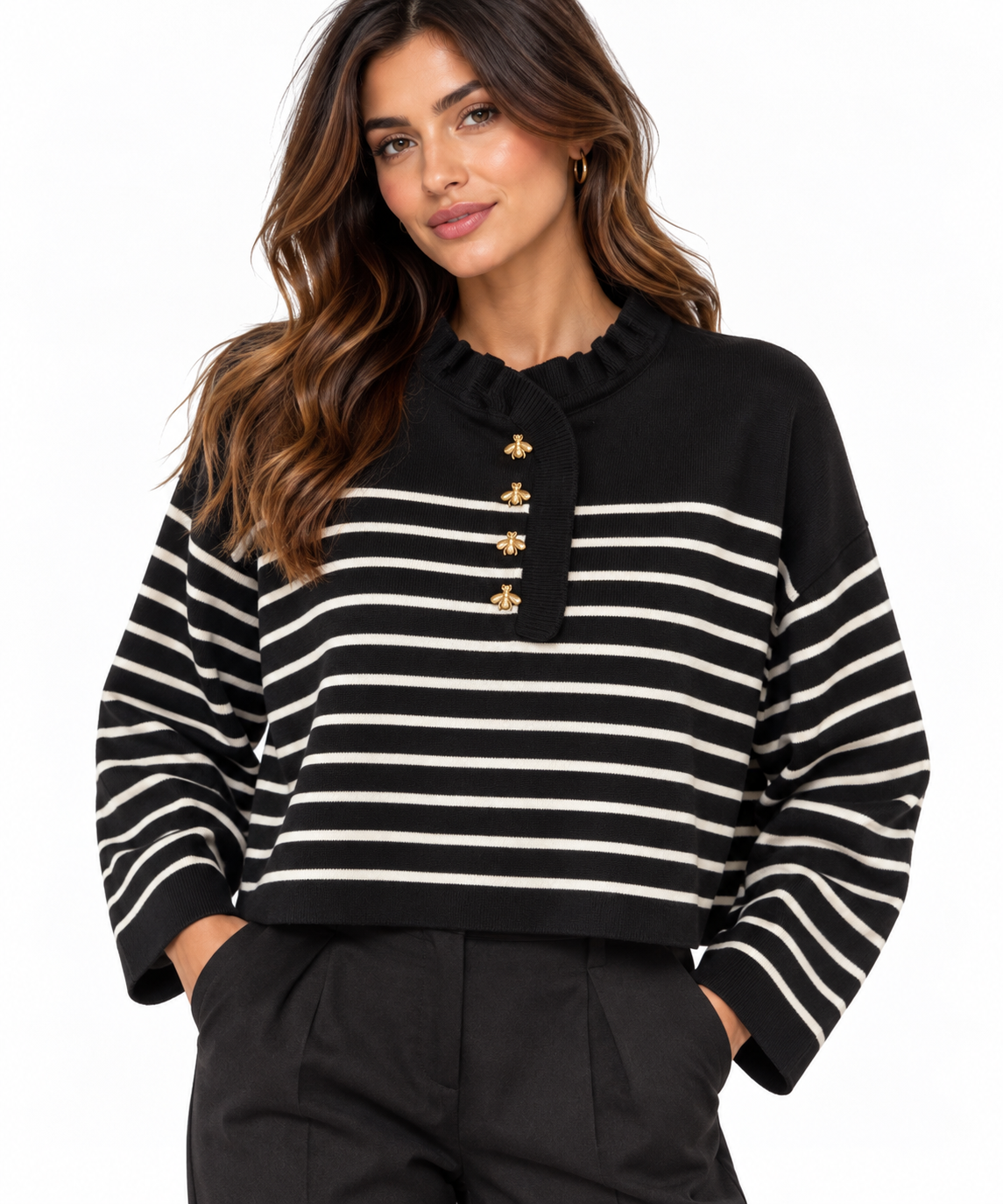 Maglia a righe cropped