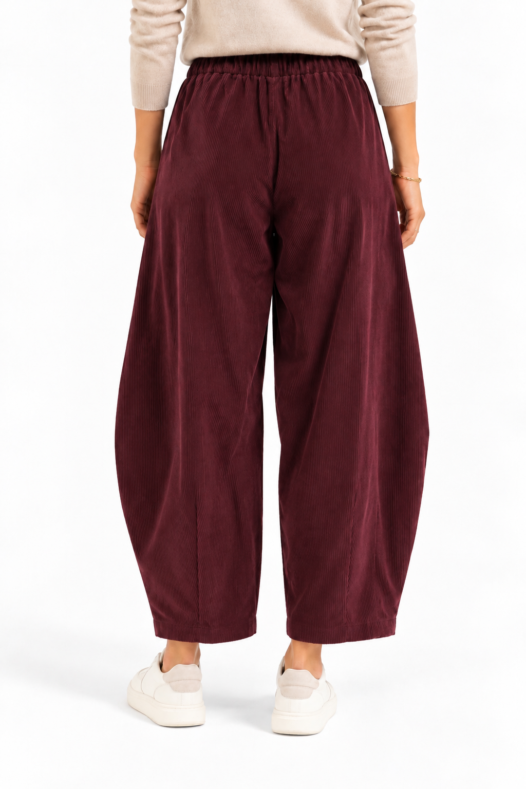 Pantalone balloon in velluto a coste con tasconi