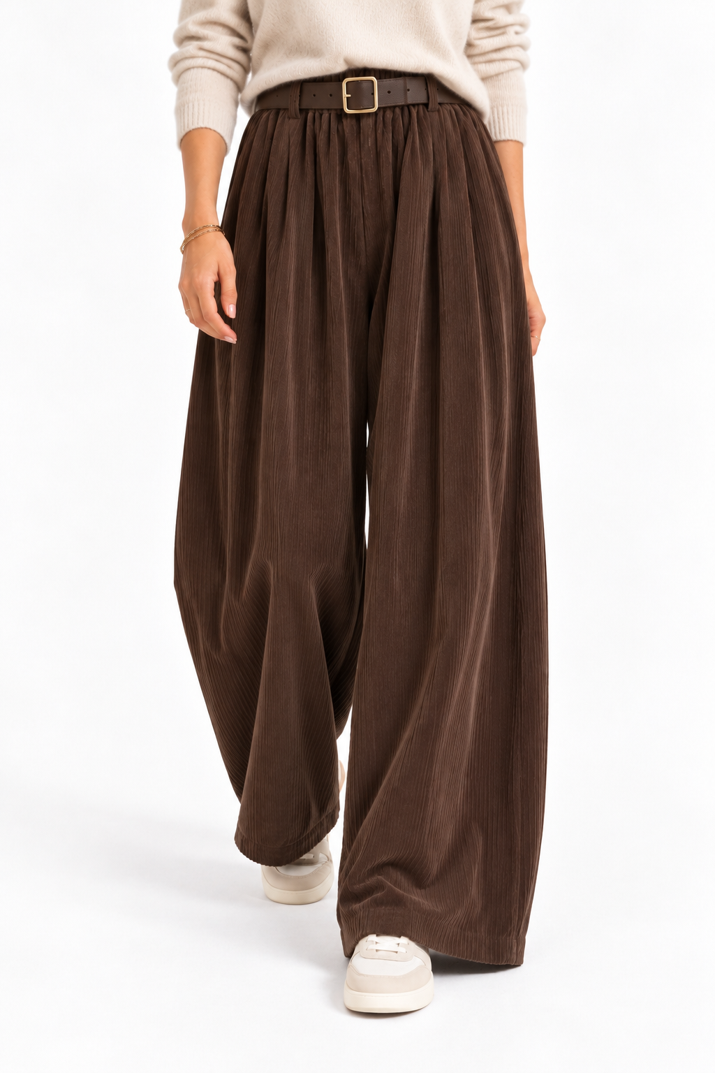 Pantalone a palazzo in velluto a coste
