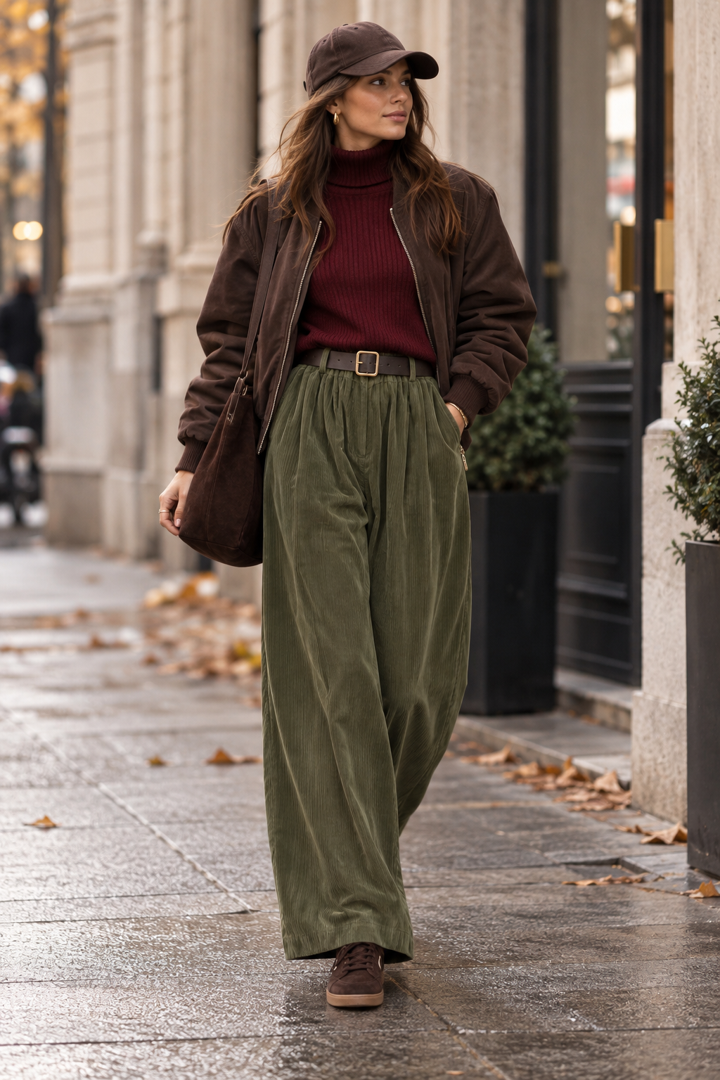 Pantalone a palazzo in velluto a coste