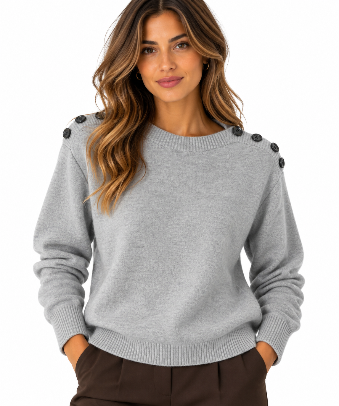 Maglia con bottoni sulle spalle